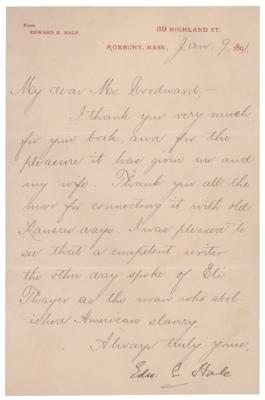 Lot #602 Edward Everett Hale (4) Signed Letters - Image 4