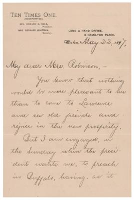 Lot #602 Edward Everett Hale (4) Signed Letters - Image 5