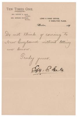 Lot #602 Edward Everett Hale (4) Signed Letters - Image 7