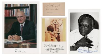 Lot #317 South Africa: Desmond Tutu, F. W. DeKlerk, and Piet Cronje (4) Signed Items - Image 1