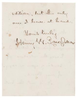 Lot #610 Henry Wadsworth Longfellow Autograph Letter Signed - Image 2