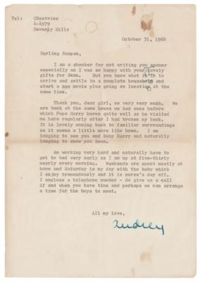 Lot #779 Audrey Hepburn Typed Letter Signed While