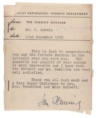 Lot #567 Ian Fleming Typed Letter Signed,