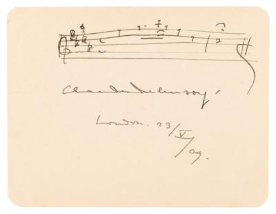 Lot #629 Claude Debussy Autograph Musical