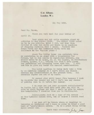 Lot #599 Graham Greene Typed Letter Signed - Image 1