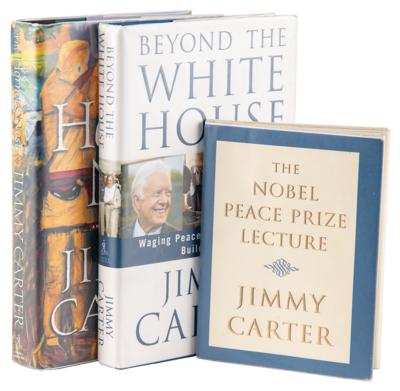 Lot #45 Jimmy Carter (3) Signed Books: Nobel Peace Prize Lecture, The Hornet’s Nest, and Beyond the White House - Image 1