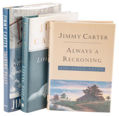 Lot #46 Jimmy Carter (3) Signed Books: Always a Reckoning, Living Faith, and Talking Peace - Image 1