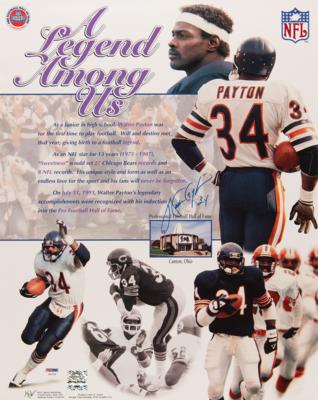 Lot #966 Walter Payton Signed Poster