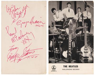 Lot #636 Beatles Signed 1963 Parlophone Promo Card - Image 1