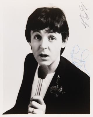 Lot #638 Beatles: Paul McCartney and George Martin Signed Photograph - Obtained at the 'Take It Away' Music Video Recording - Image 2