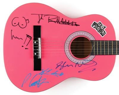 Lot #747 Sex Pistols Signed Acoustic Guitar - Image 1