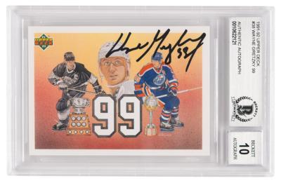 Lot #957 Wayne Gretzky Signed Hockey Card - Beckett 10 - Image 1