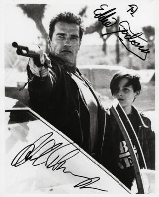 Lot #905 Arnold Schwarzenegger and Edward Furlong Signed Photograph - Image 1