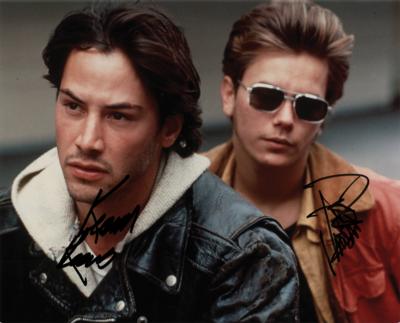 Lot #893 River Phoenix and Keanu Reeves Signed Photograph - Image 1