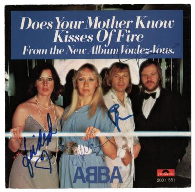 Lot #749 ABBA Signed 45 RPM Single Record - 'Does Your Mother Know' - Image 1