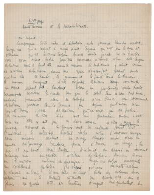 Lot #575 Jean-Paul Sartre Handwritten Manuscript on 'Monte Cassino and the Marocchinate' - Image 1