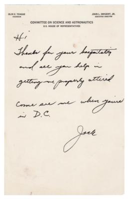 Lot #394 Jack Swigert (2) Signed Items - Official NASA Lithograph and Autograph Letter - Image 2