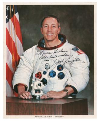 Lot #394 Jack Swigert (2) Signed Items - Official NASA Lithograph and Autograph Letter - Image 3