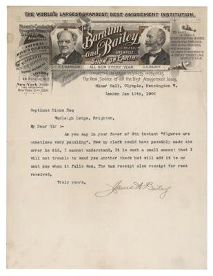 Lot #231 James A. Bailey Typed Letter Signed - Image 1