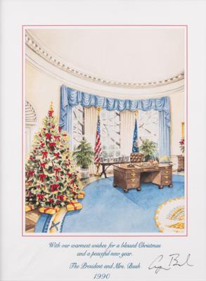 Lot #41 George Bush Signed Christmas Card - Image 1