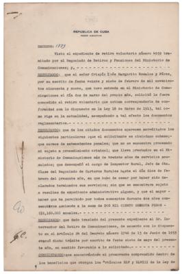 Lot #243 Fidel Castro Document Signed - Image 2