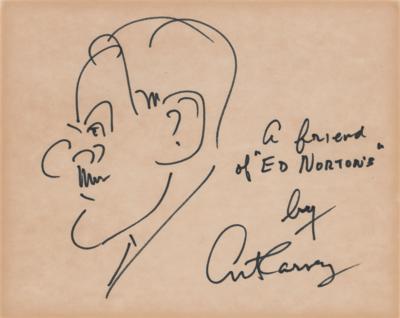 Lot #807 Art Carney Signed Sketch - Image 1