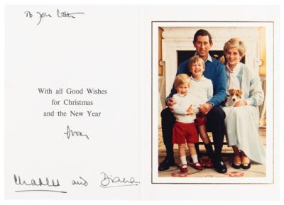 Lot #308 Princess Diana and King Charles III Signed Christmas Card (1986) - Image 1