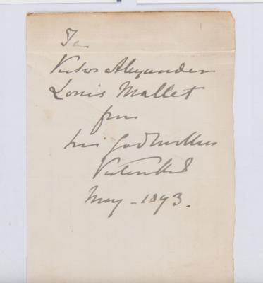 Lot #312 Queen Victoria Signature - Image 2