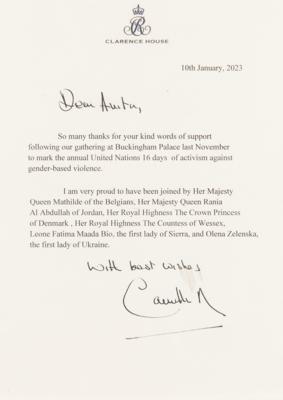 Lot #241 Camilla, Queen Consort Typed Letter Signed - Image 2