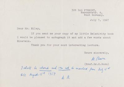 Lot #237 Max Born Typed Letter Signed - Image 2