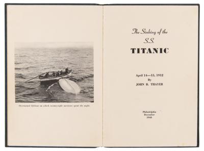 Lot #214 Jack Thayer Twice-Signed Limited Edition Book - The Sinking of the S.S. Titanic - Image 5