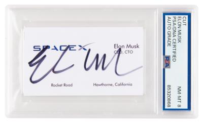 Lot #187 Elon Musk Signature - PSA NM-MT 8 - Image 1