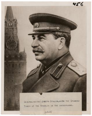 Lot #318 Joseph Stalin Original Wirephoto (1947) - Image 1