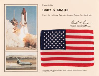 Lot #493 STS-4 Flown Flag - Image 1