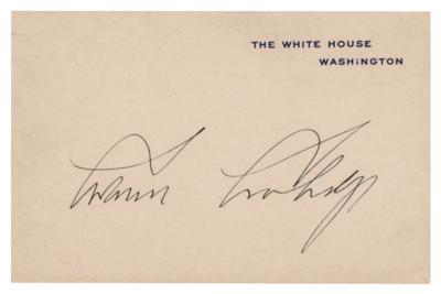 Lot #56 Calvin Coolidge Signed White House Card - Image 1