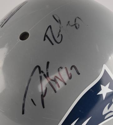 Lot #952 Tom Brady and Randy Moss Signed New England Patriots Replica Football Helmet - Image 2