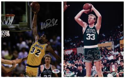 Lot #951 Larry Bird and Magic Johnson (2) Signed Photographs - Image 1