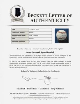 Lot #815 James Cromwell Signed Baseball - Image 2