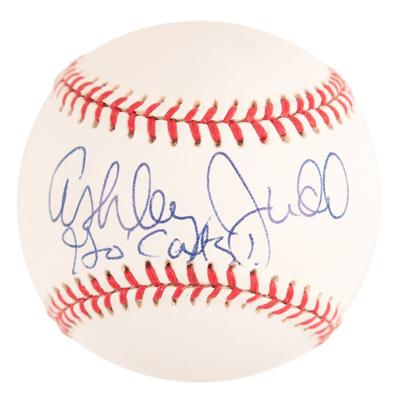 Lot #862 Ashley Judd Signed Baseball - Image 1