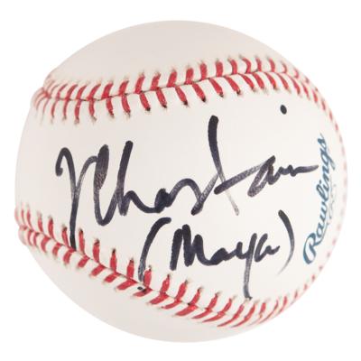 Lot #812 Jessica Chastain Signed Baseball - Image 1