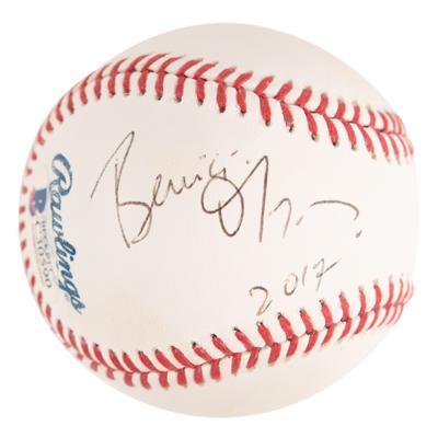 Lot #824 Benicio del Toro Signed Baseball - Image 1