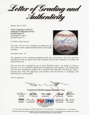 Lot #958 LeBron James Signed Baseball - Image 2