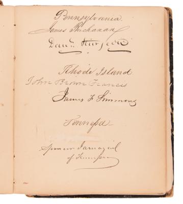 Lot #27 John Quincy Adams and James Buchanan Autograph Album with (100+) Signatures from John Tyler's Cabinet and the 28th United States Congress (1844) - Image 3