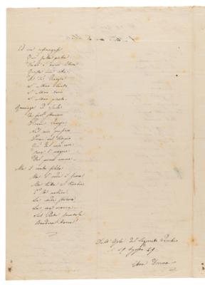 Lot #571 Unification of Italy Letter and Poem Collection from Patriots Arnaldo Fusinato, Giuseppe Mazzini, Cesare Battisti, and Others - Image 3