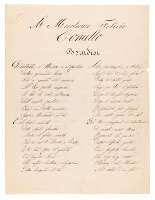 Lot #571 Unification of Italy Letter and Poem Collection from Patriots Arnaldo Fusinato, Giuseppe Mazzini, Cesare Battisti, and Others - Image 8