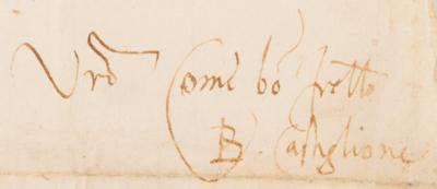 Lot #563 Baldassare Castiglione War-Dated Letter Signed (1524) - Image 3