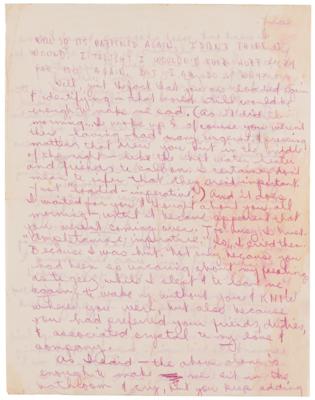 Lot #642 Janis Joplin Emotional Autograph Letter Signed to Her Boyfriend - "It became apparent that you weren’t coming over. Too busy, I trust. 'Amphetamine imperative’” - Image 2