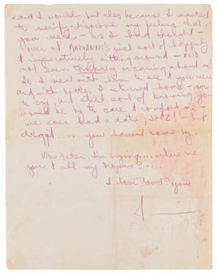 Lot #642 Janis Joplin Emotional Autograph Letter Signed to Her Boyfriend - "It became apparent that you weren’t coming over. Too busy, I trust. 'Amphetamine imperative’” - Image 4