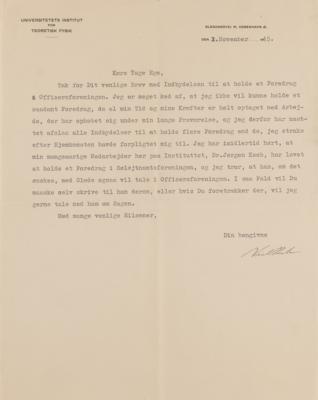 Lot #194 Niels Bohr Typed Letter Signed - Image 1