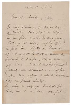 Lot #657 Charles Gounod Autograph Letter Signed - Image 1